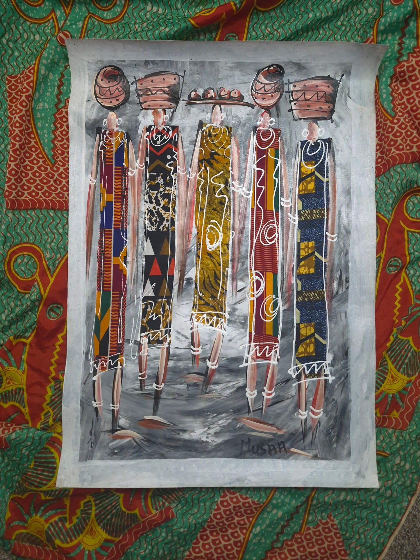 The Queens Balance - 19"x29" - Kente on Canvas