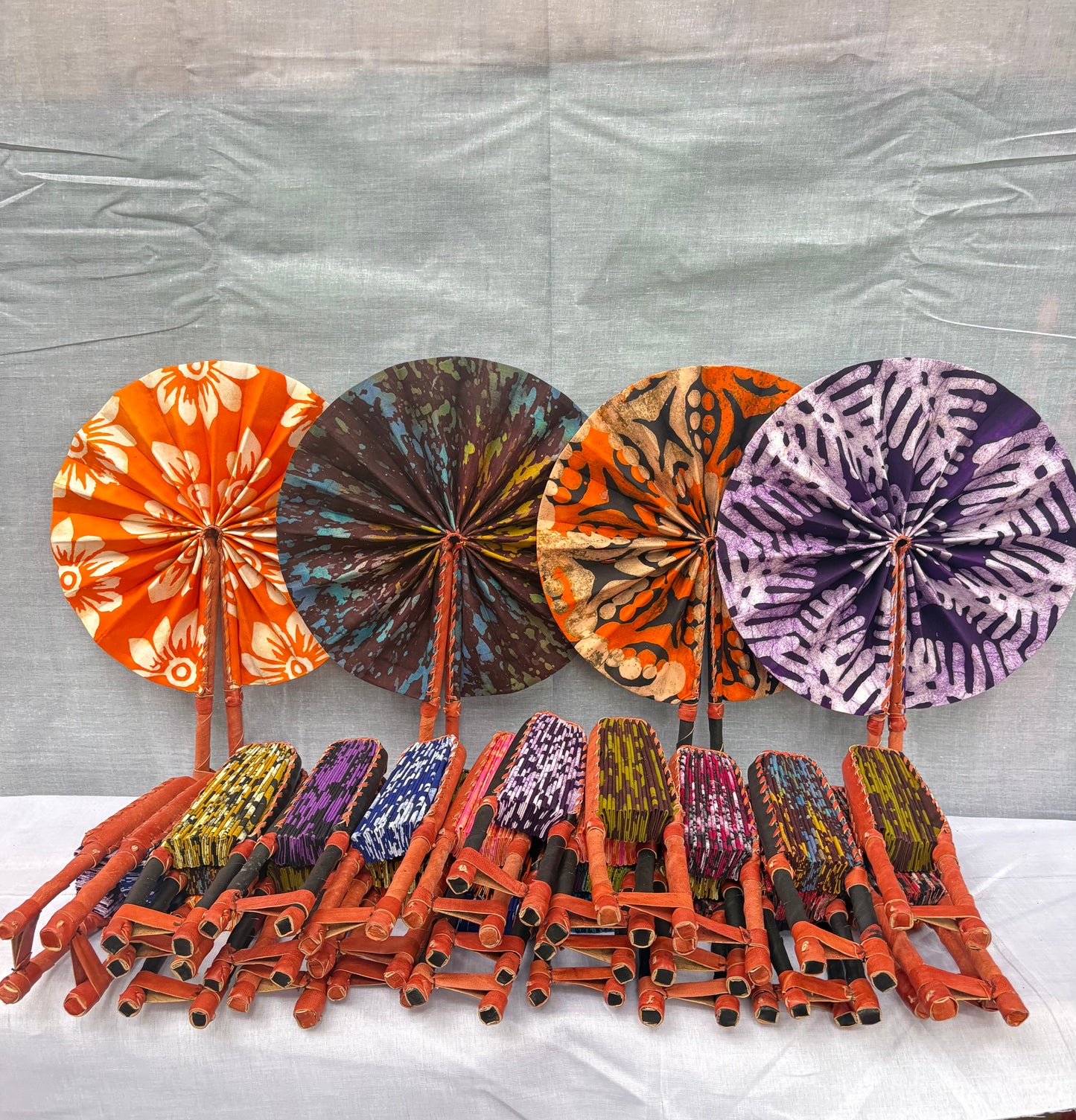 Handmade African Batik Folding Fan