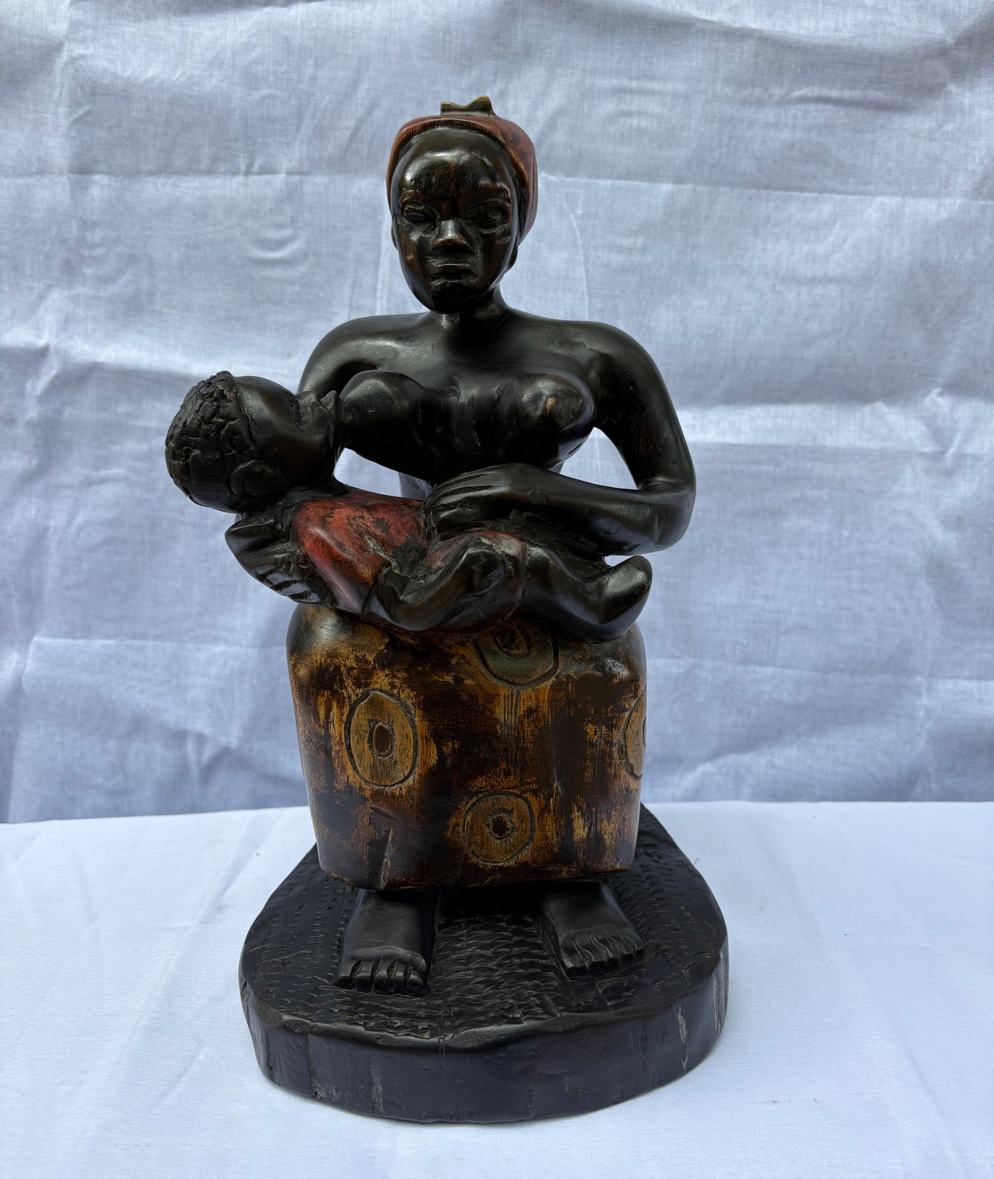 Mother’s Love – Hand-Carved African Mother & Child Sculpture