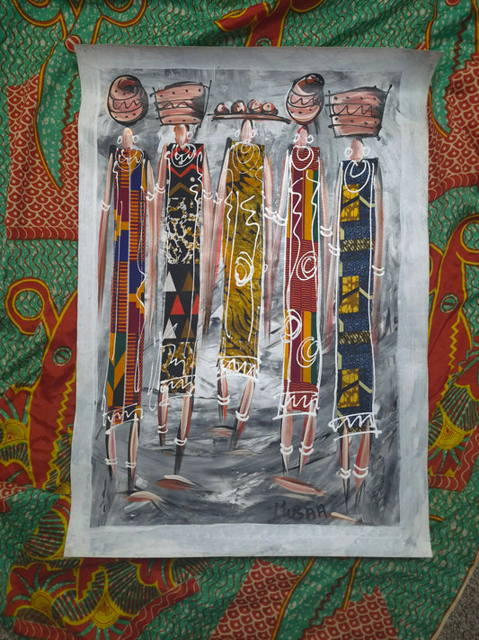 The Queens Balance  - 19"x29" - Kente on Canvas