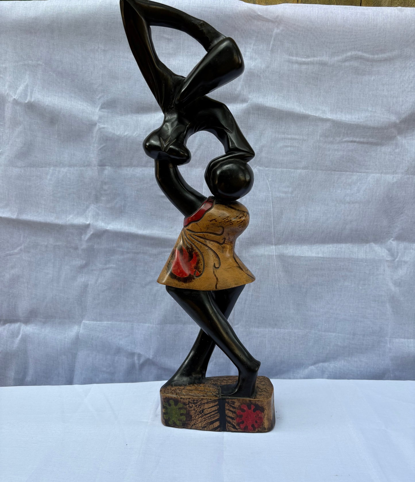 Graceful Balance – Hand-Carved African Woman Carrying Pot Sculpture
