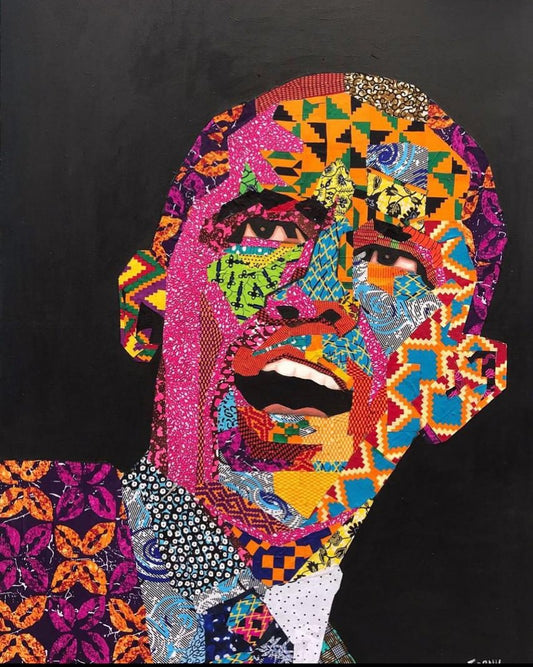 Obama - Fabric on Canvas - 45"x45"