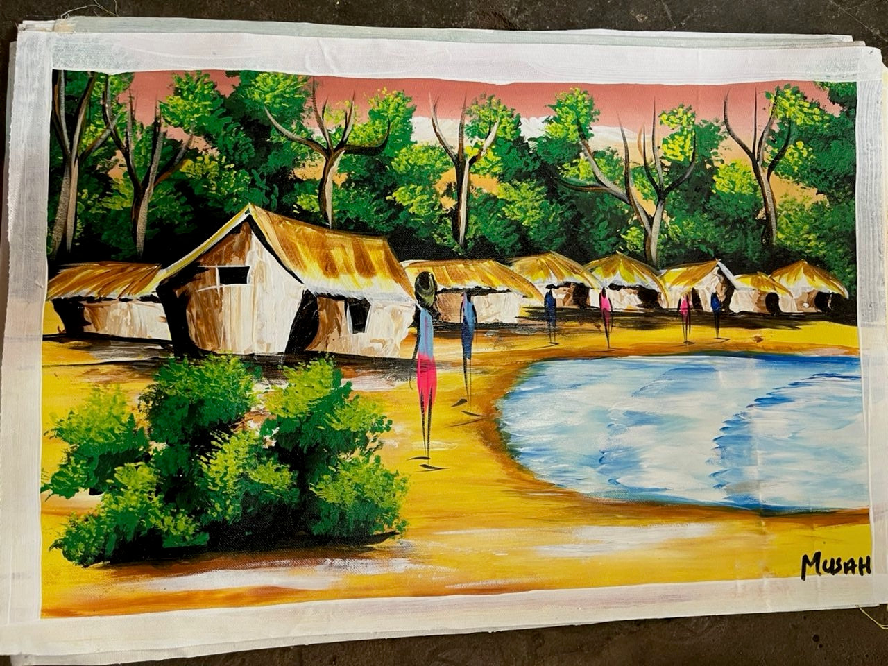 Village by the Water - 19"x29" Canvas