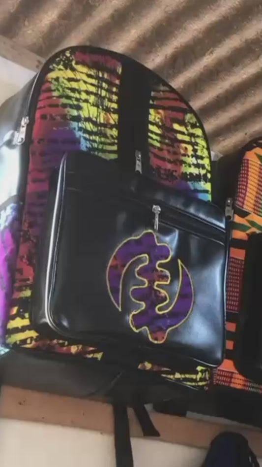 Leather & Kente - Backpack