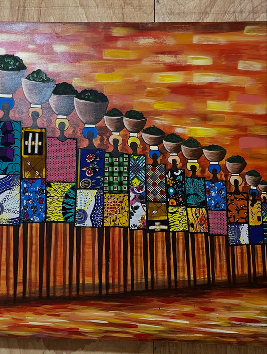 Strength in Unity - Fabric on Canvas - 30"x40"